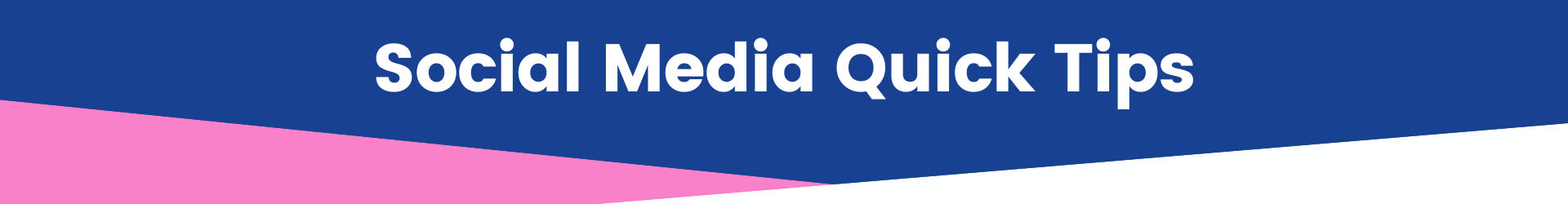 Blue. pink and white background, brand colours or Rachel Moore Social Media with the words 'Social Media quick tips'